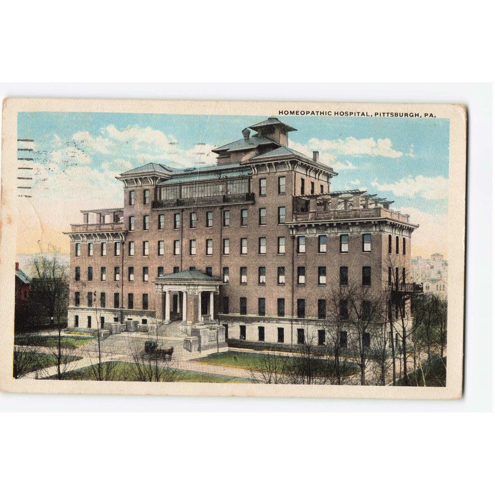 Vintage 1917 Homeopathic Hospital Pittsburgh PA Postcard Postmarked VG